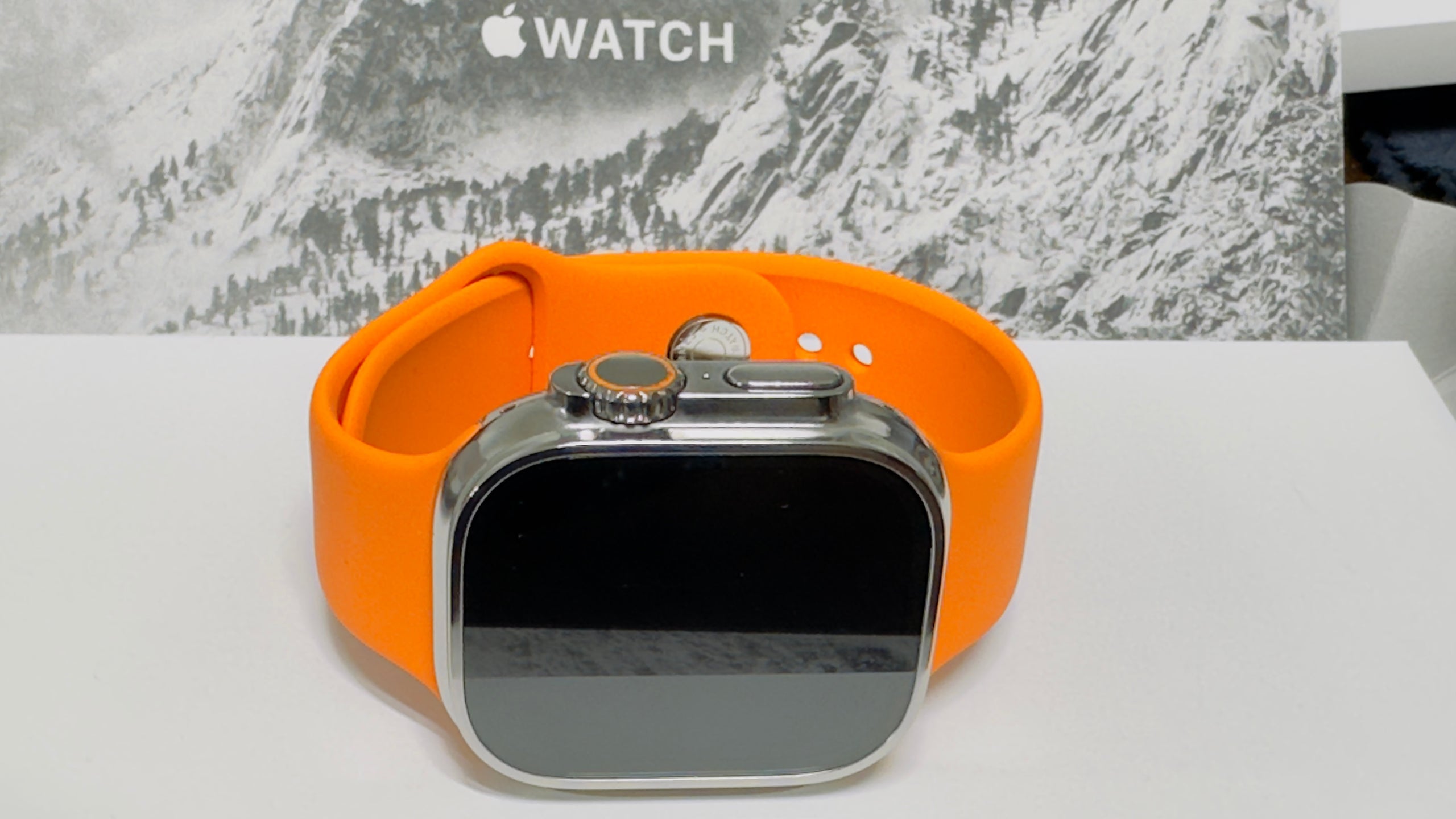 Polished 49MM Apple Watch ULTRA HERMES Deployment Orange Band Orange Button  EURO