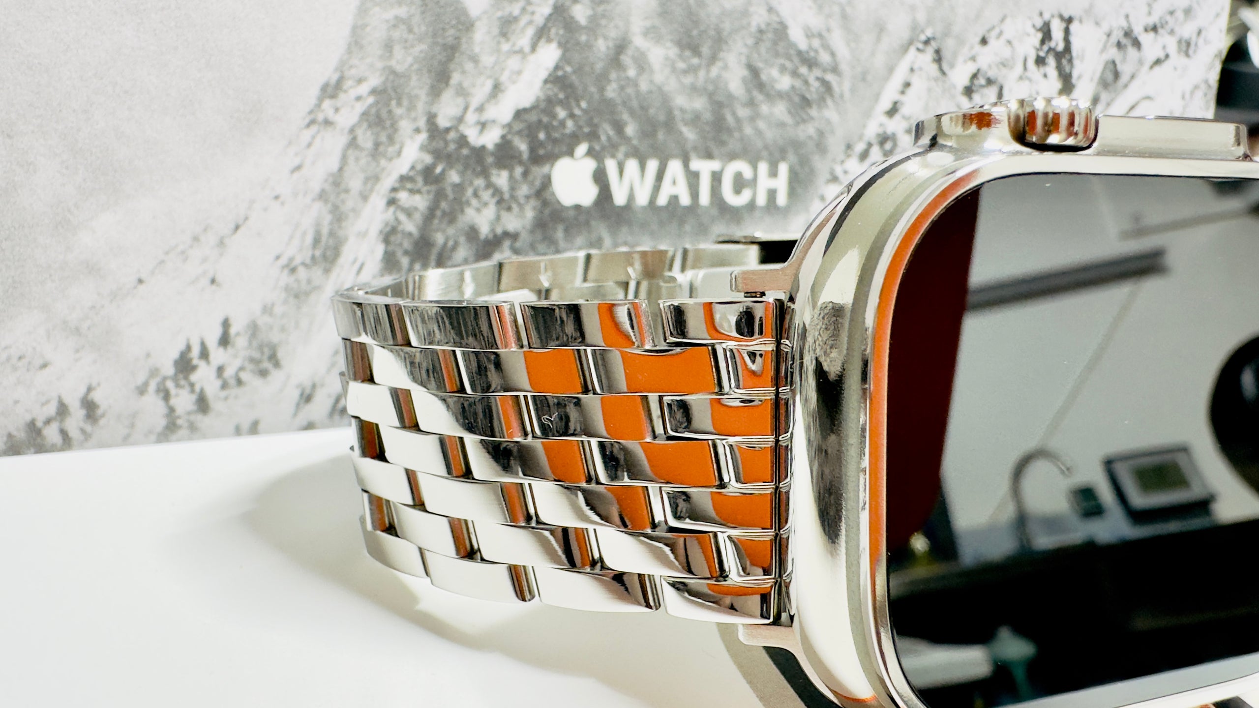 49mm Apple Watch Ultra 2 Titanium Diamond Polished with Rolex Oysterflex  Band