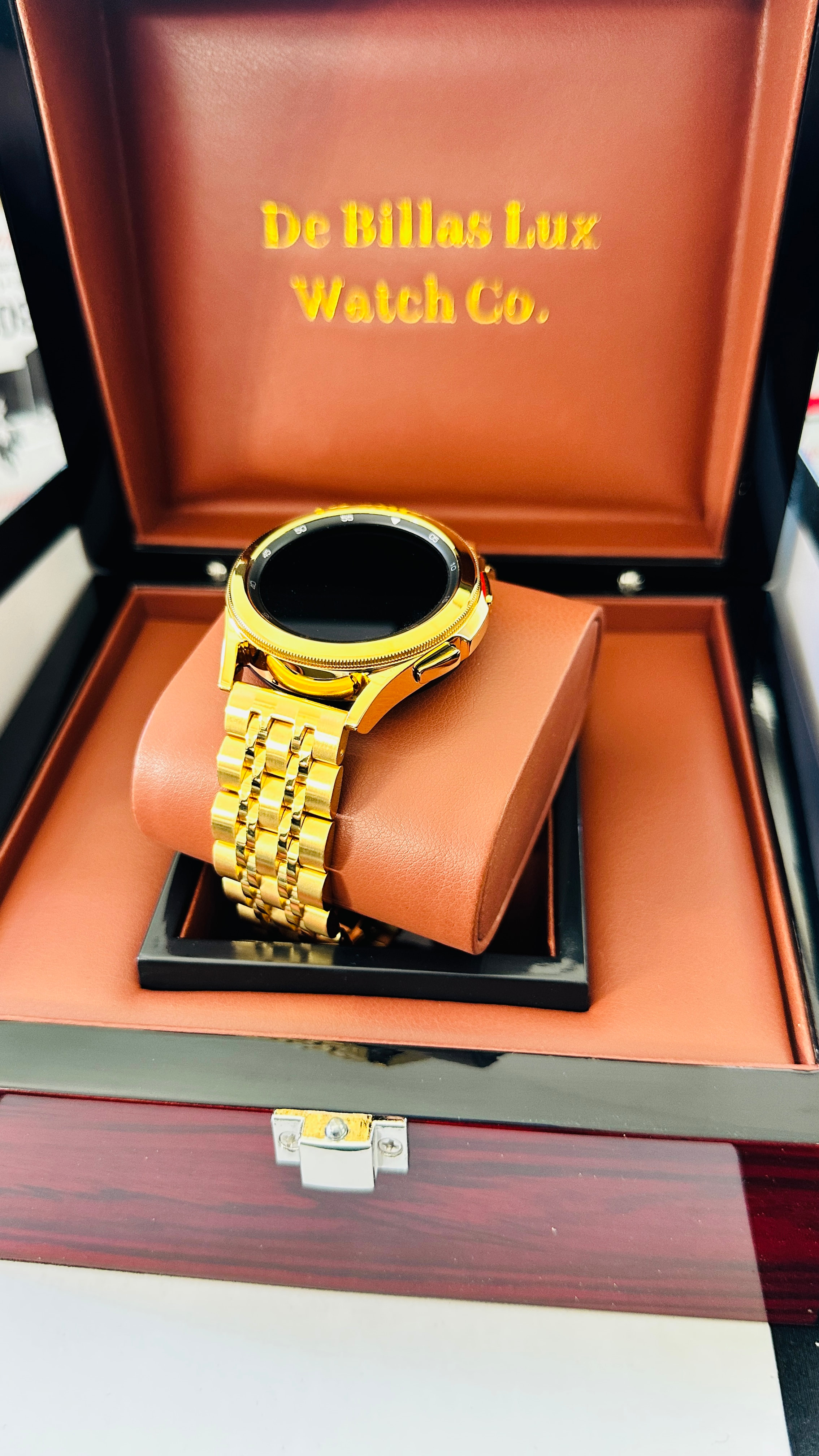 Custom 24k Gold Plated 46mm Samsung Galaxy Watch 4, Stainless
